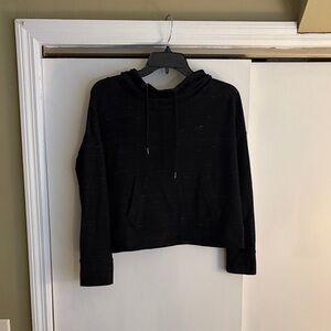 American Eagle Black/White Women's lightweight cropped Hoodie Top